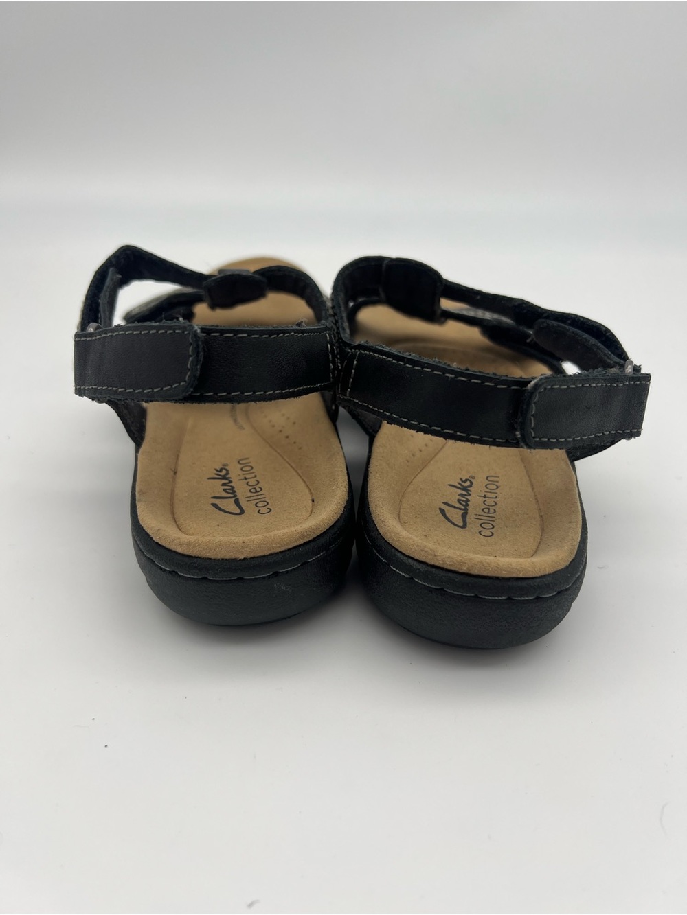CLARKS Collection Laurieann Vine Black Leather Women Comfort Sandals Size 8 - Picture 5 of 8